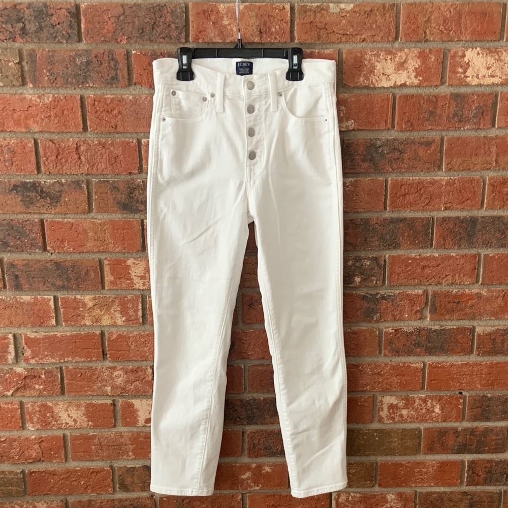 J. Crew White High-Rise Straight Leg Jeans